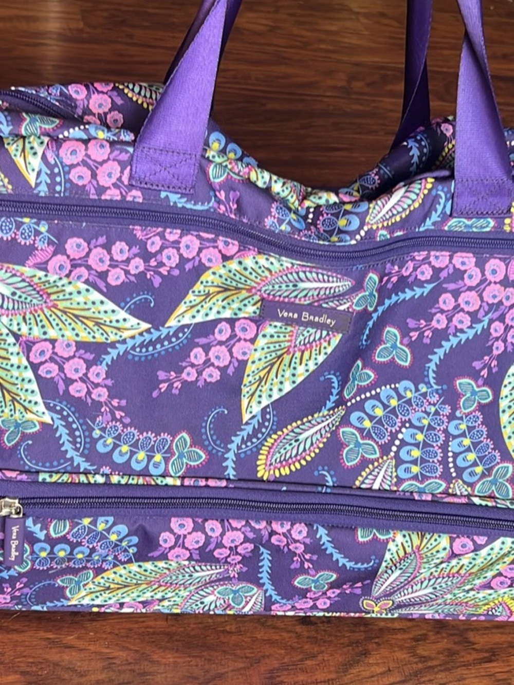 Vera Bradley Purple Paisley Floral Travel Bag